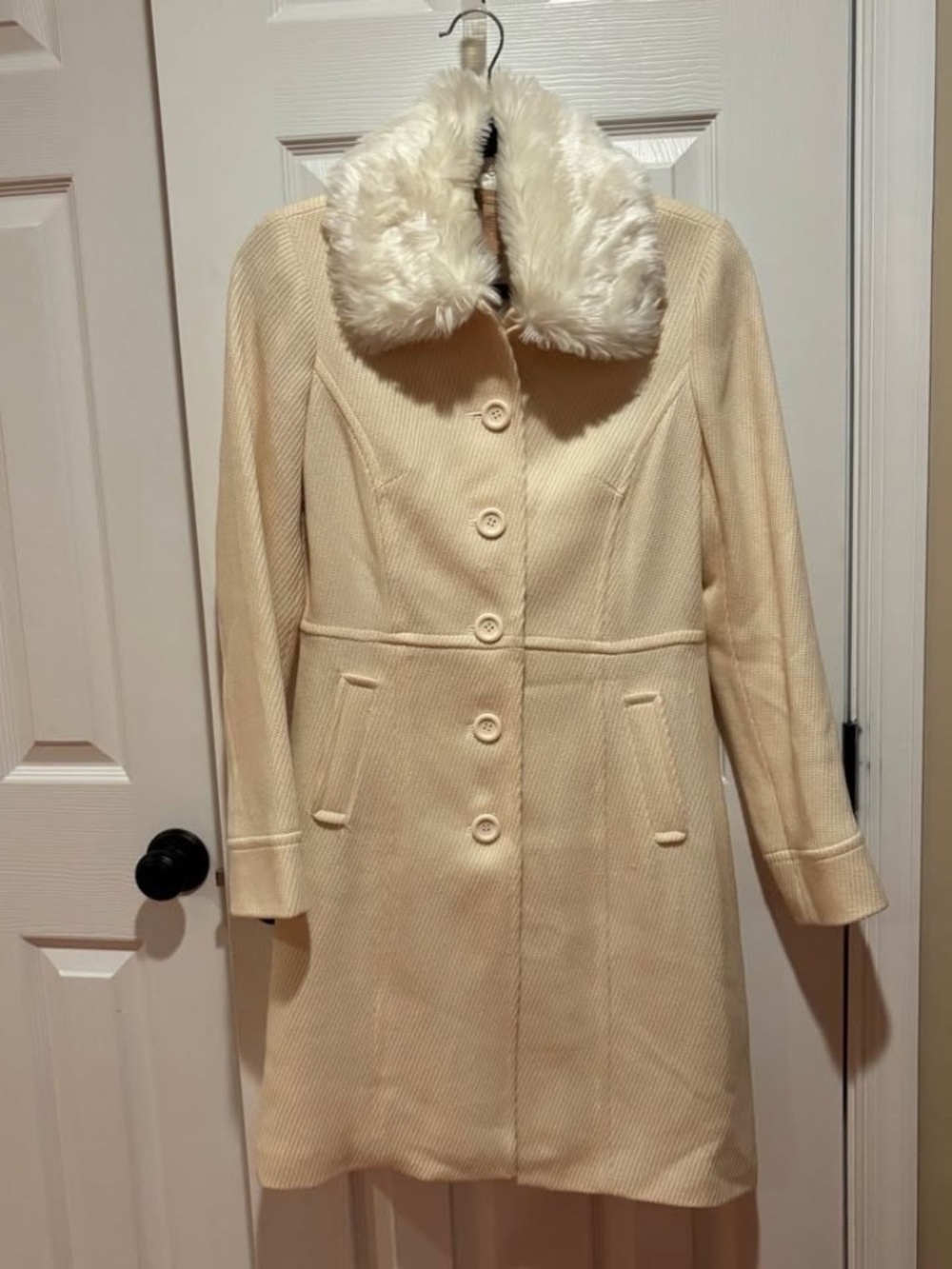 Twenty One Wool Blend Faux Fur Collar Coat Size M
